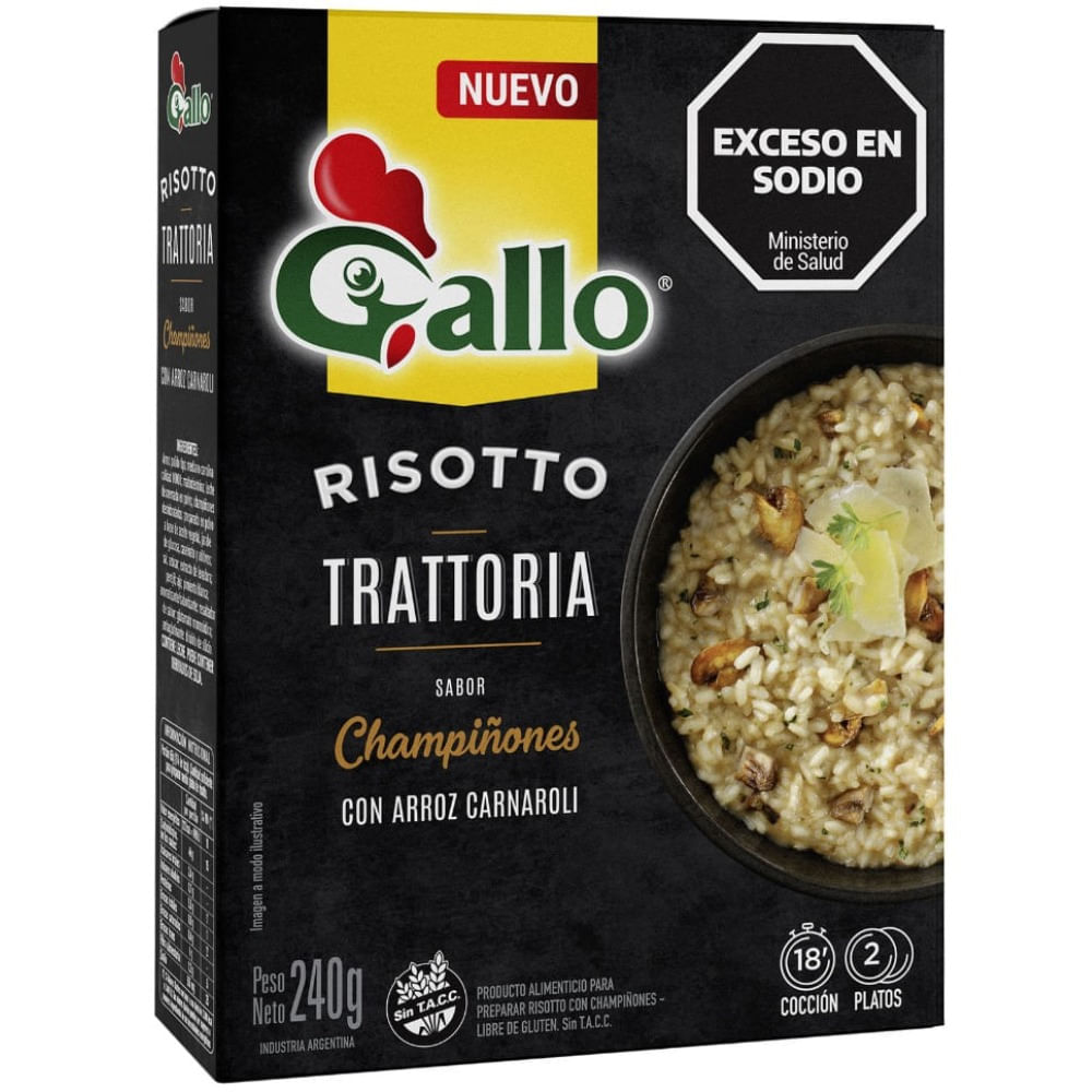 Risotto Trattoria Gallo Sabor Champiñones 240gr