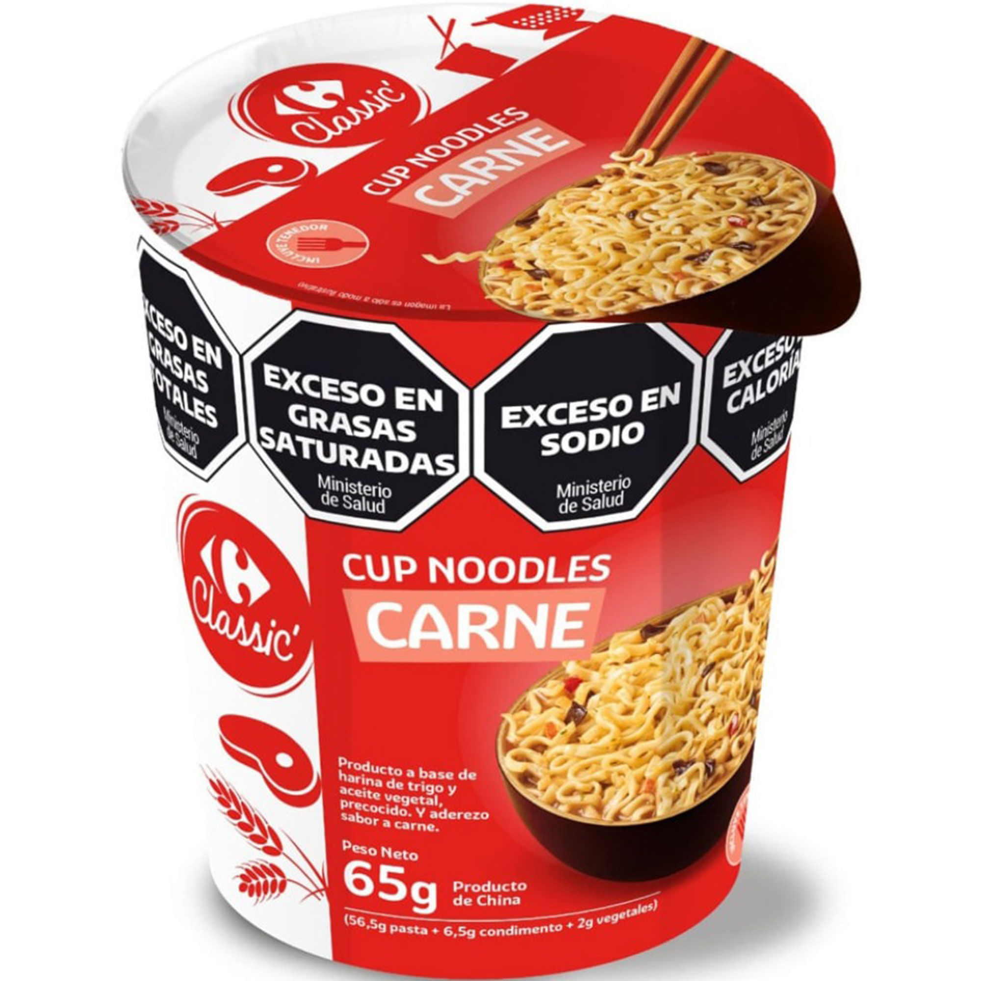 fideos noodles de carne carrefour classic 65 grs