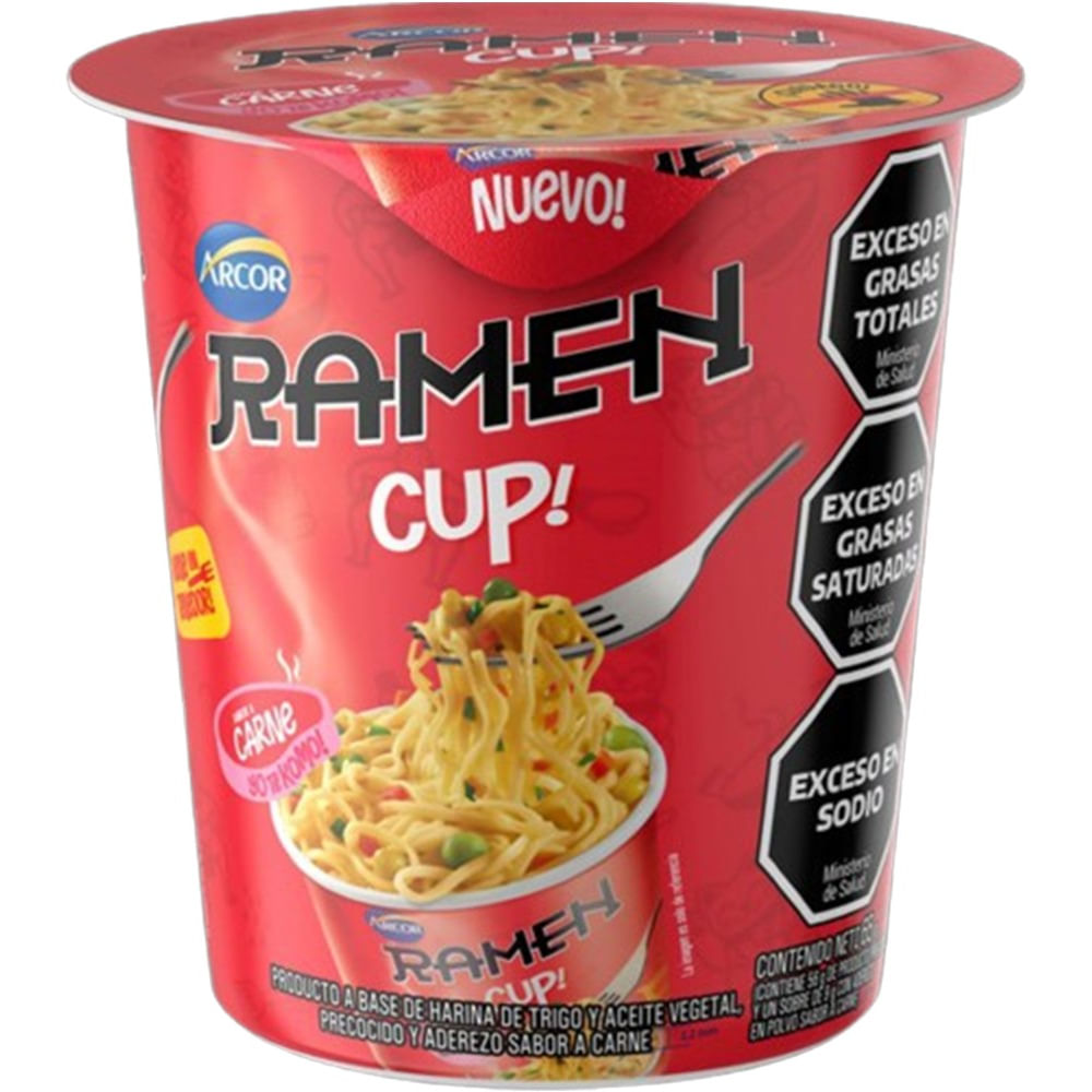 Fideos Listos Arcor Ramen Cup Carne 65 G