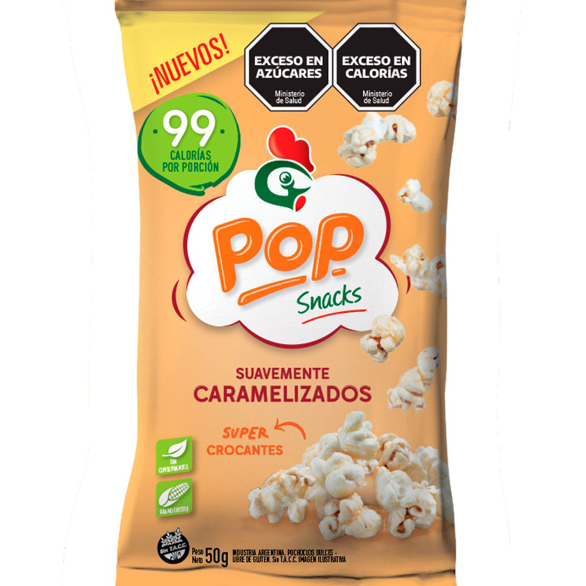 Pochoclos Gallo snacks con caramelo 50 g.
