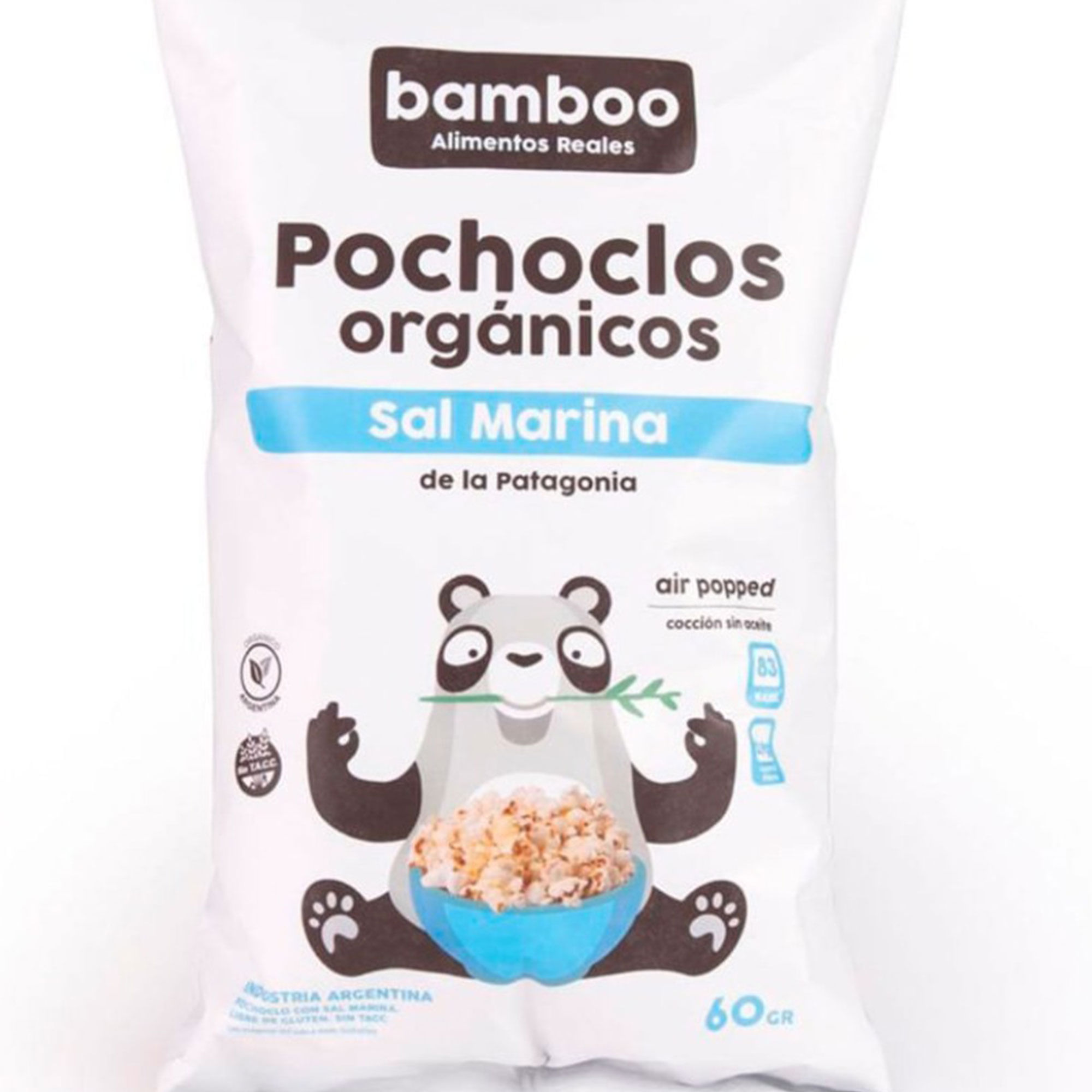Pochoclo orgánico Bamboo sal marina pack 60 grs