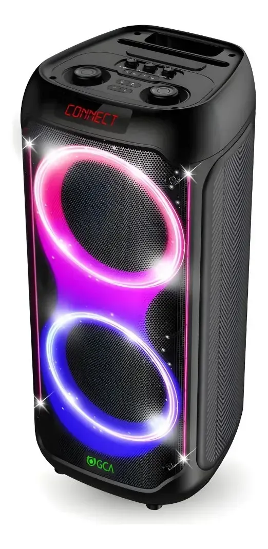 Parlante Gca Twister Doble Woofer 8 Pulgadas Con Luces Led