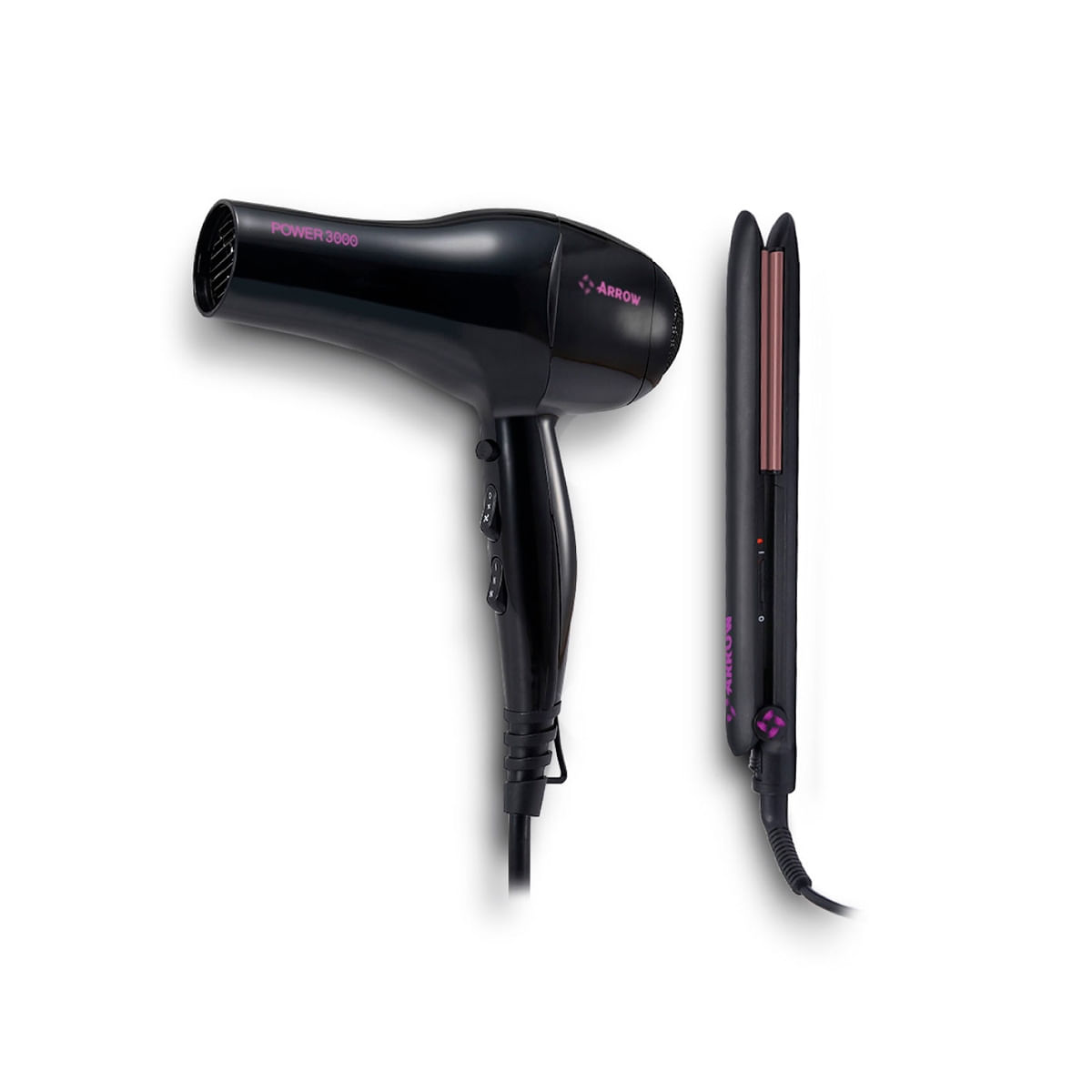 Set Secador Y Planchita Arrow 94ak6000ap