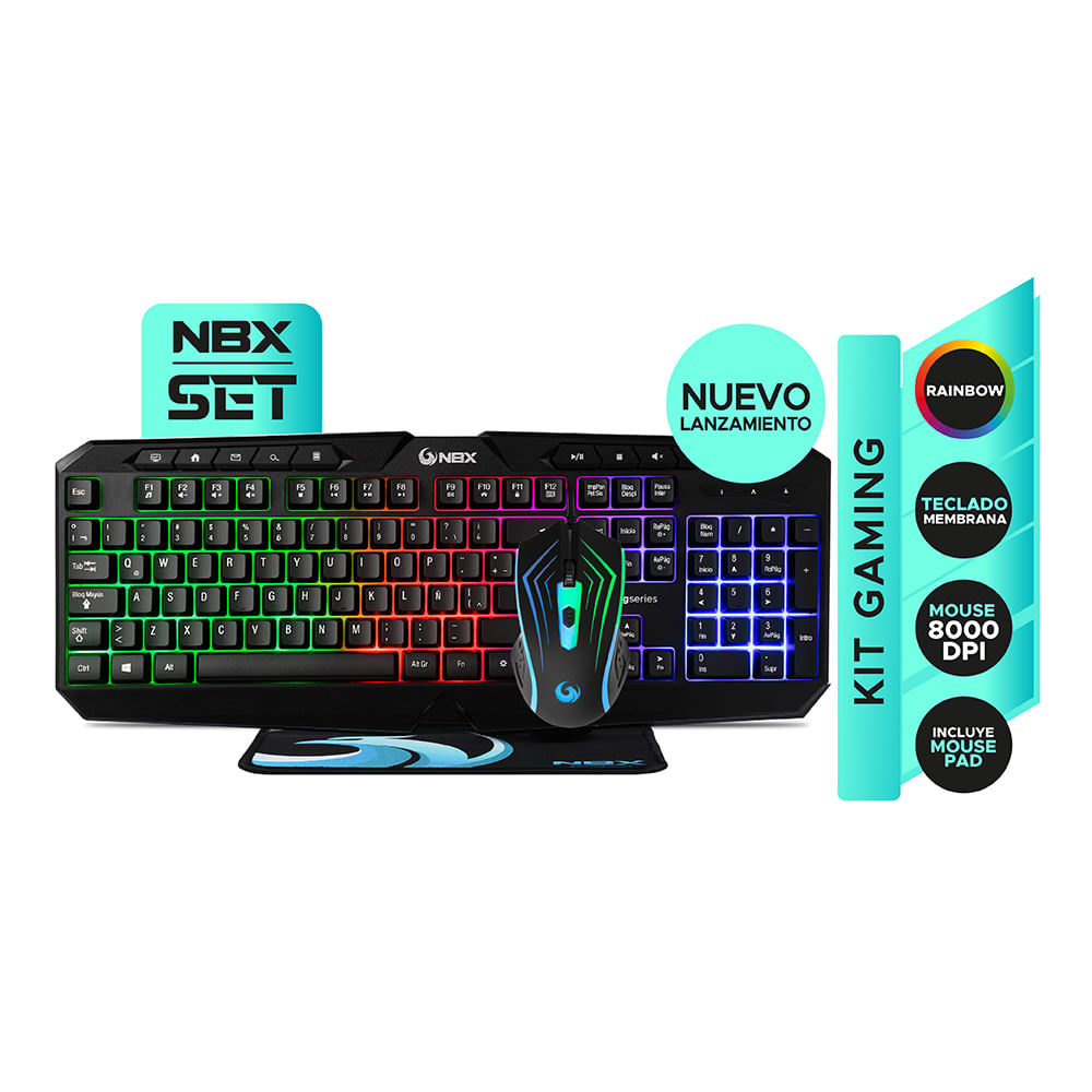 Kit Gamer Nbx Nbx-Set1000 Teclado Rgb, Mouse Y Mousepad