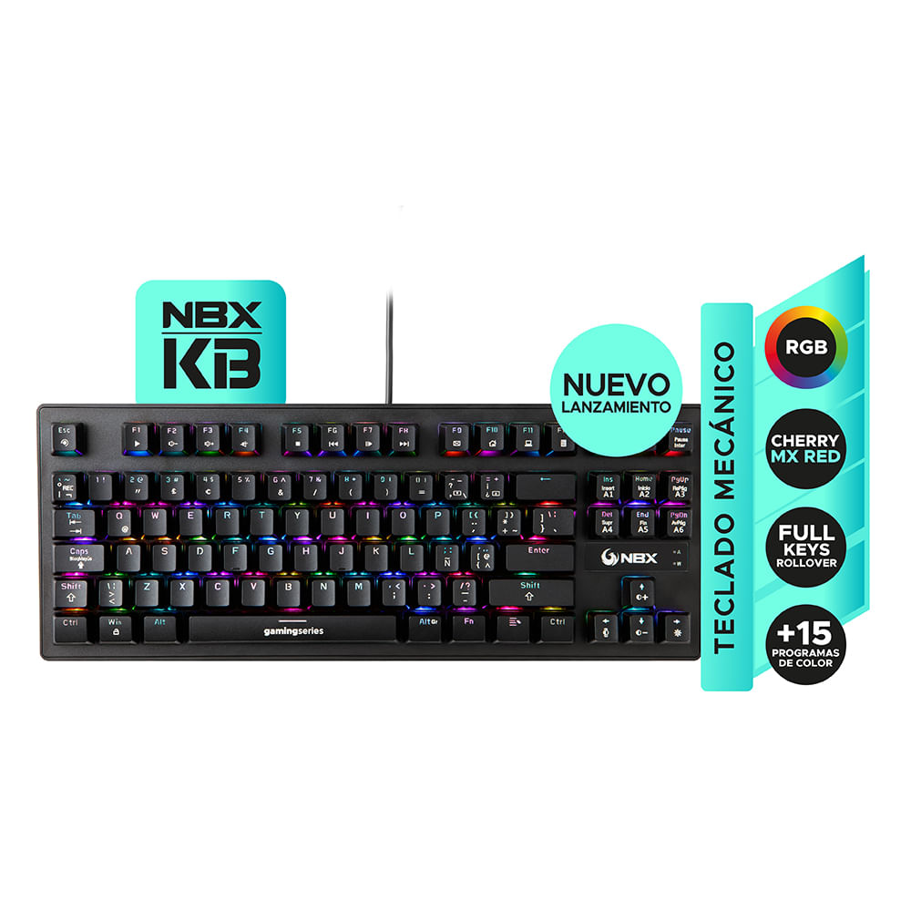 Teclado Gamer Nbx Nbx-Kb3000ch Rgb Cherry Mx Red