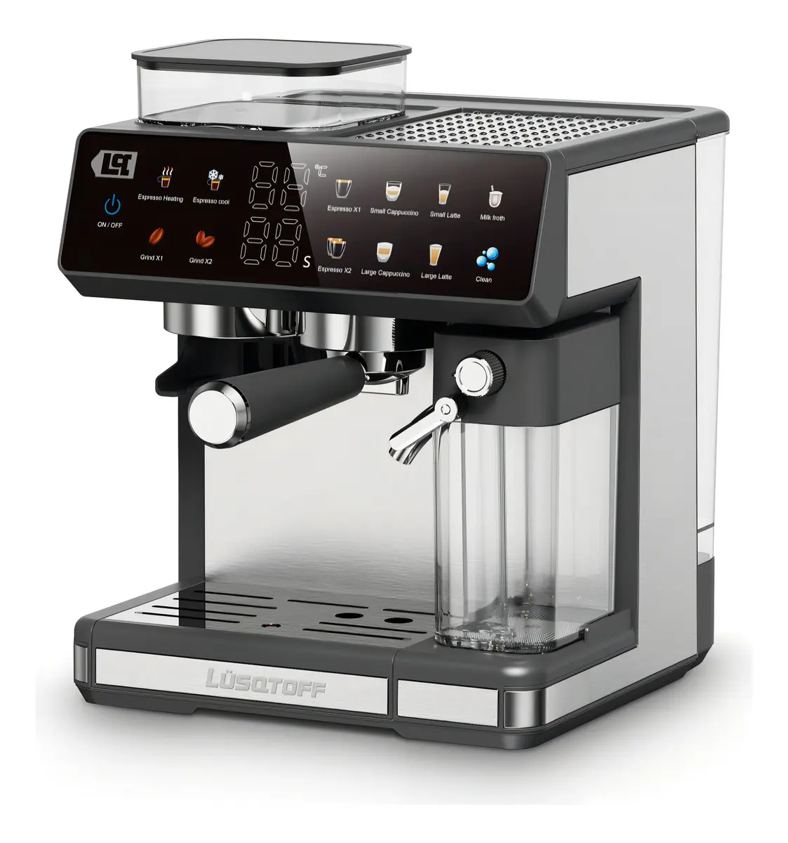 Cafetera Espresso Lusqtoff 3 En 1 Con Molinillo 20 Bar 1.8 L