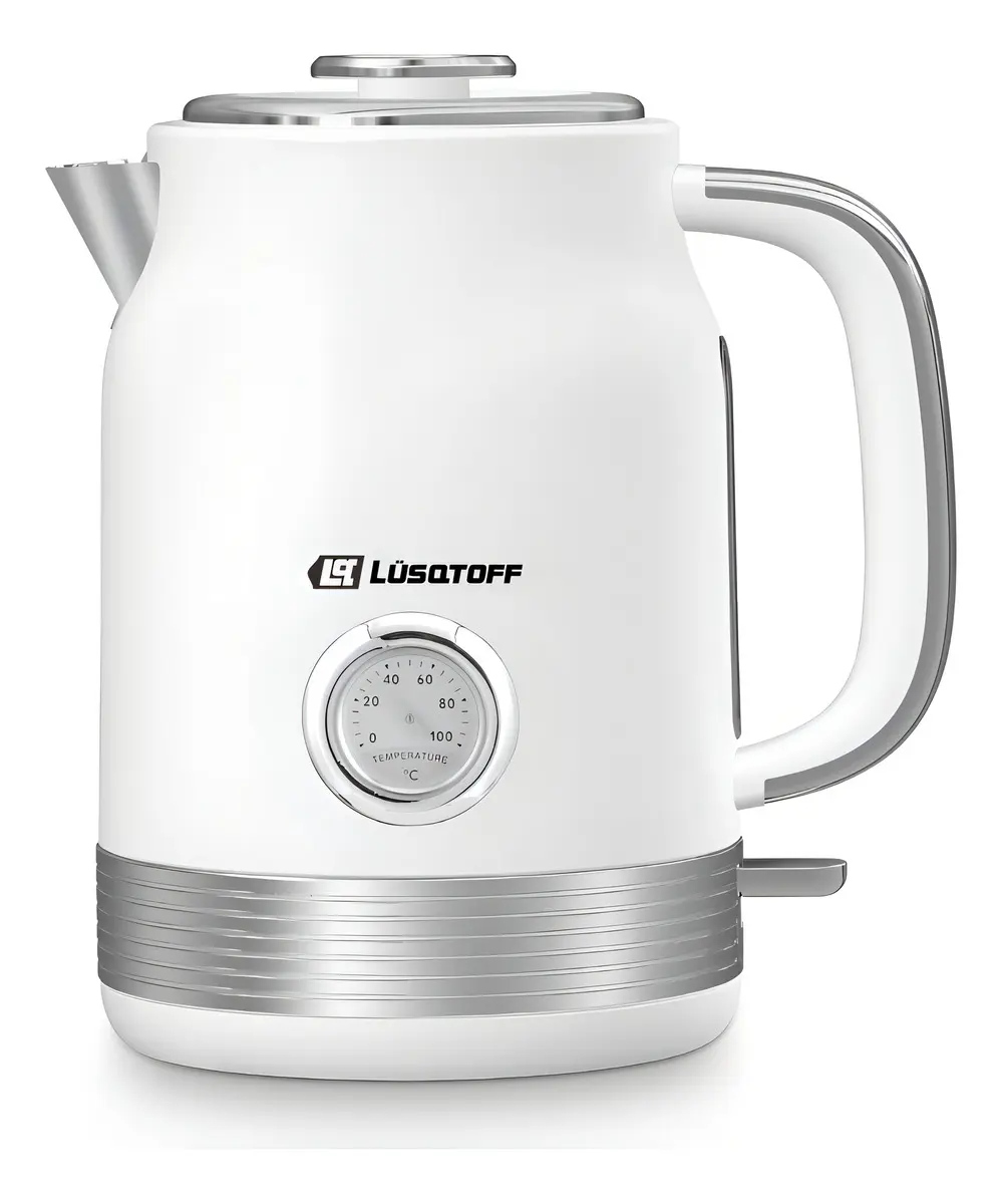 Pava Electrica Lusqtoff Con Reloj Termometro Blanca 1,7 Lts