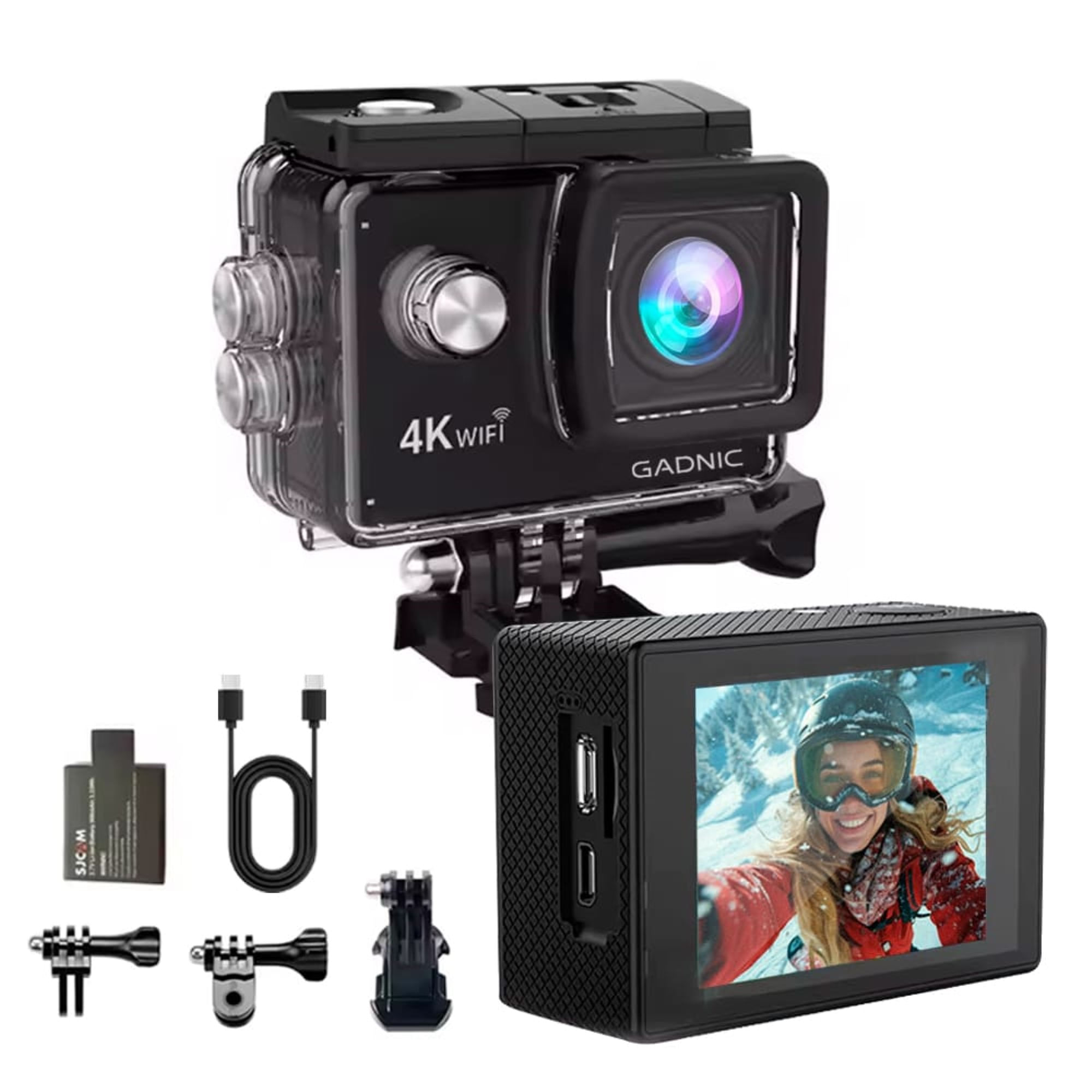 Cámara Deportiva Gadnic AIR 4K WiFi Pantalla LCD 2 Pulgadas Gran Angular 170 16 MP Recargable 900 mAh