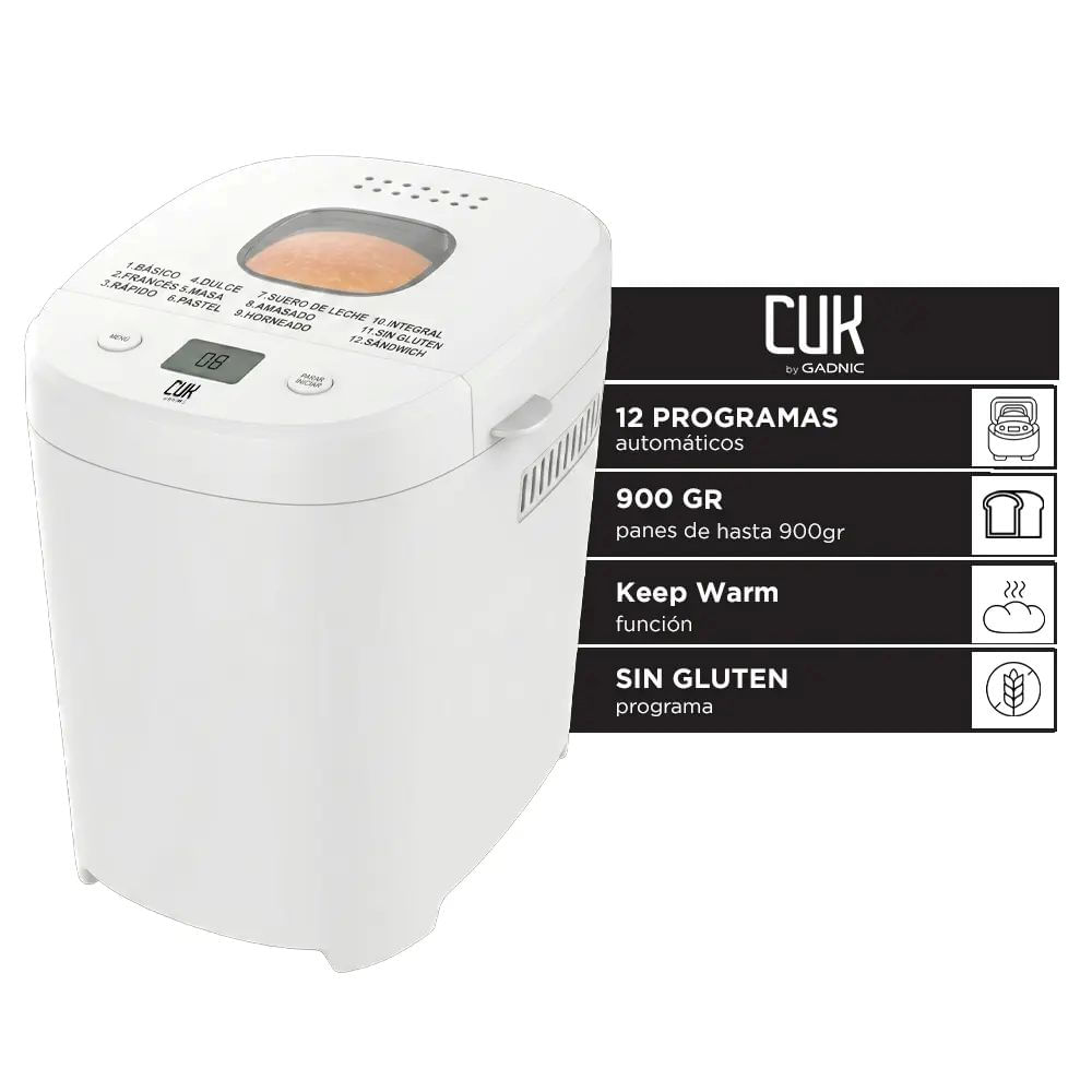 MáQuina De Pan AutomáTica Cuk By Gadnic 12 Programas 550w