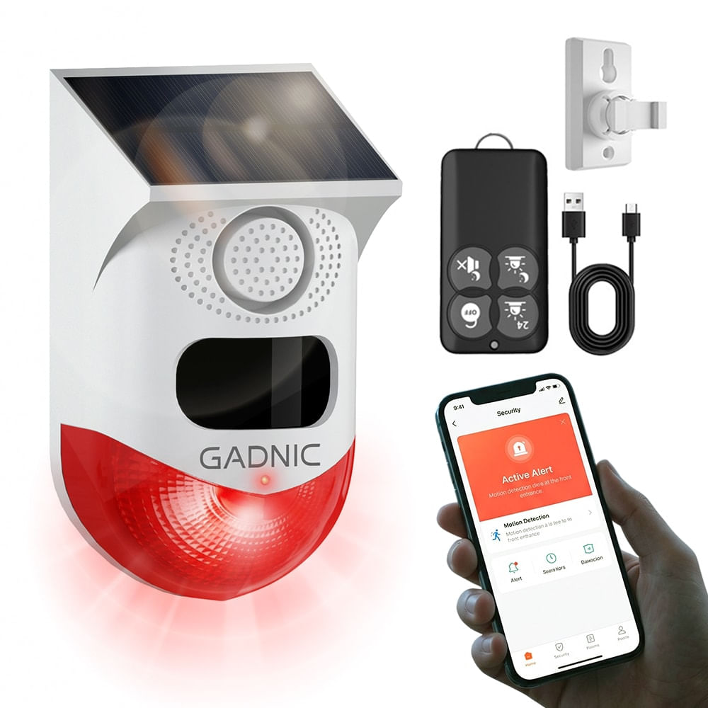 Alarma Inalambrica Solar Exterior Wifi Gadnic Sensor Movimiento App Tuya