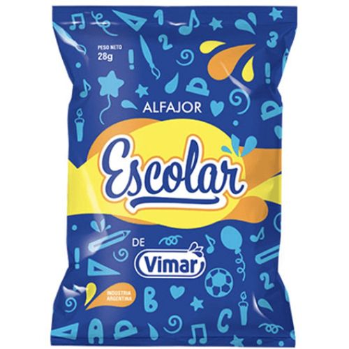 Alfajor Vimar glaseado con dulce de leche escolar 28 g.