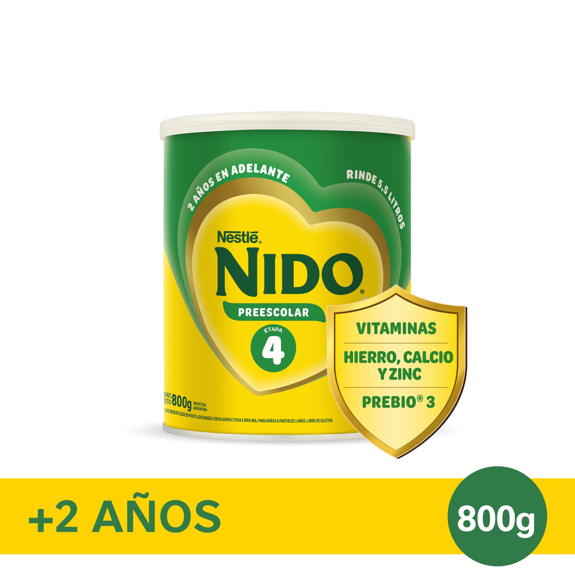 nido 4 prebio 3 leche en polvo 800 grs