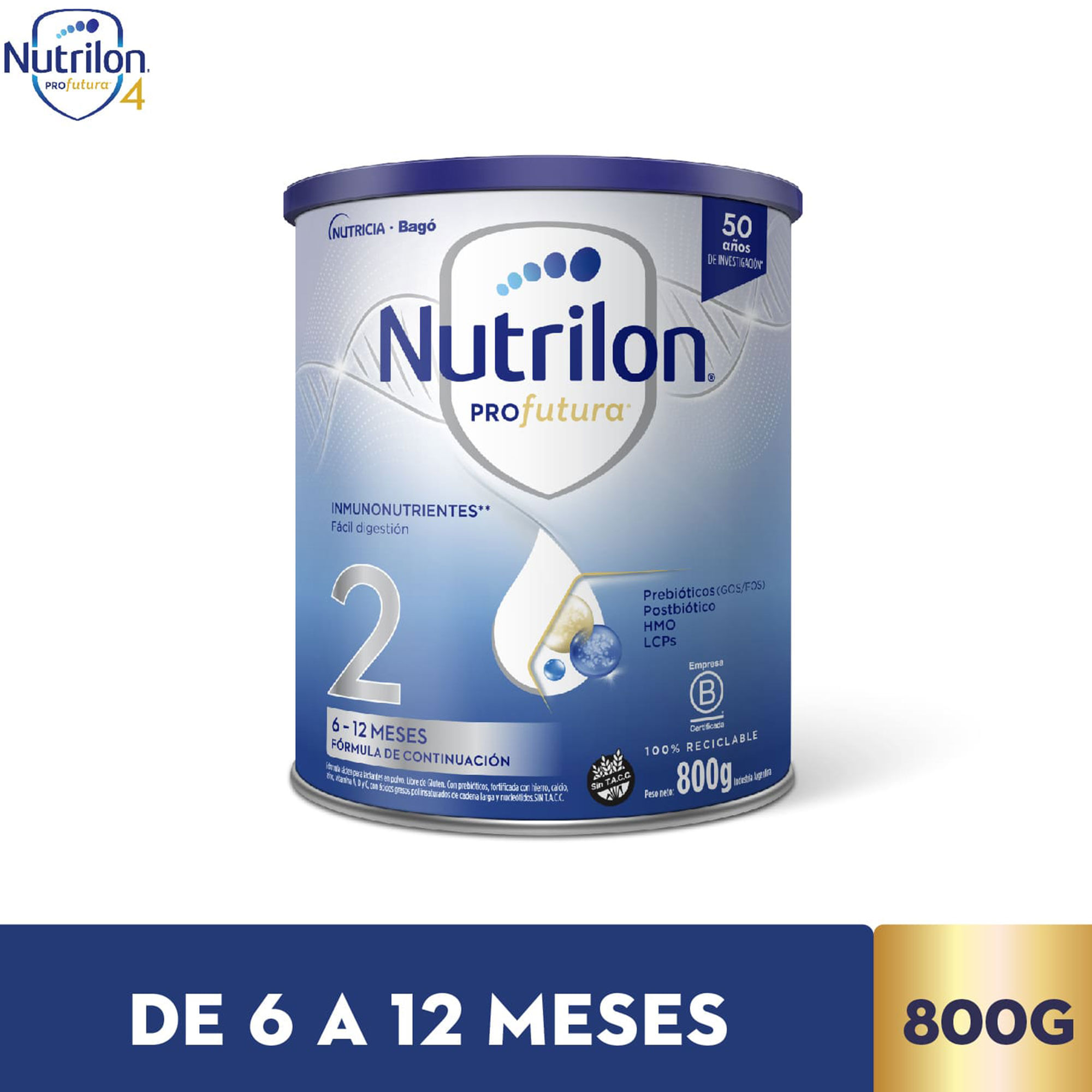 leche infantil nutrilon profutura etapa 2 lata 800 grs