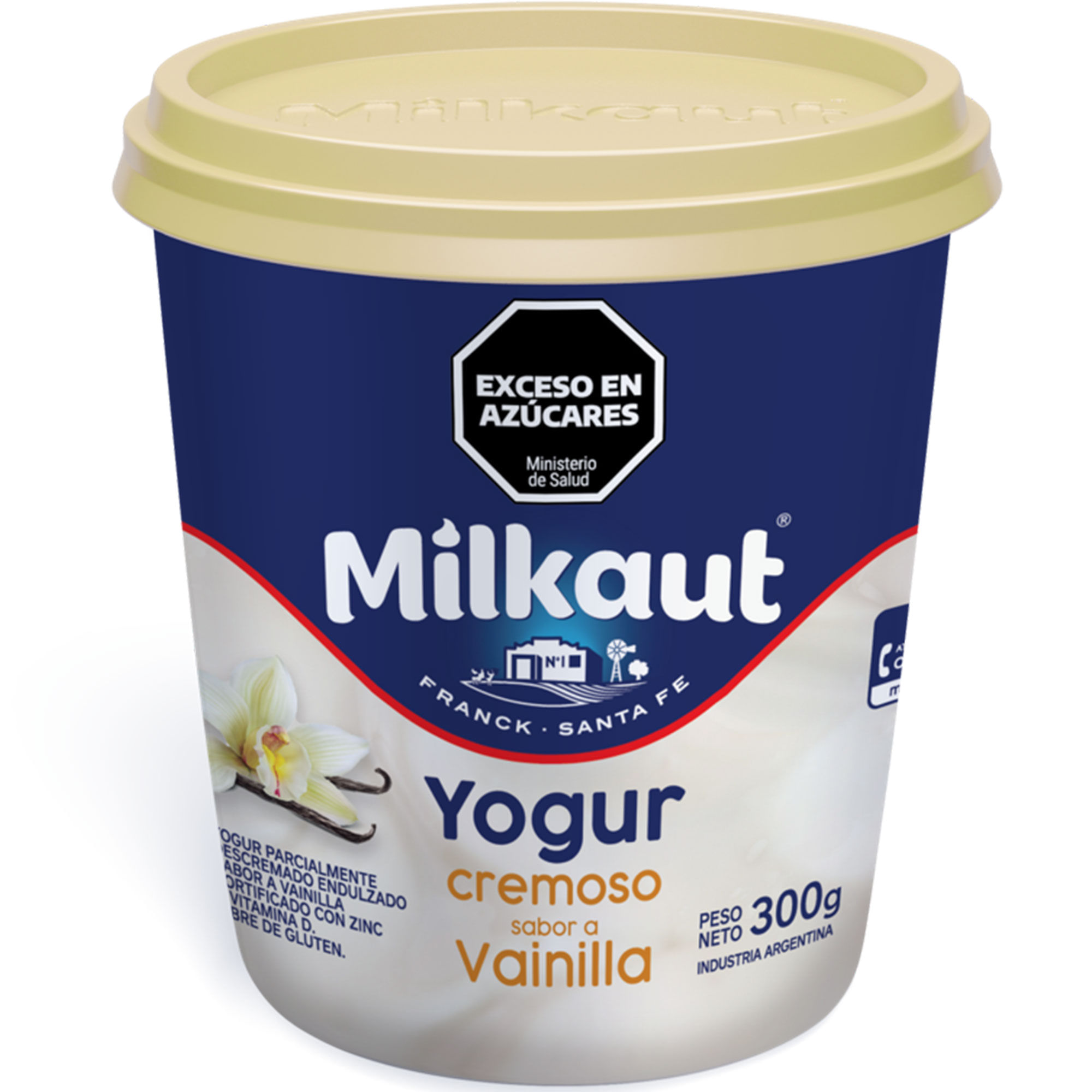 Yogur cremoso Milkaut sabor vainilla 300 grs