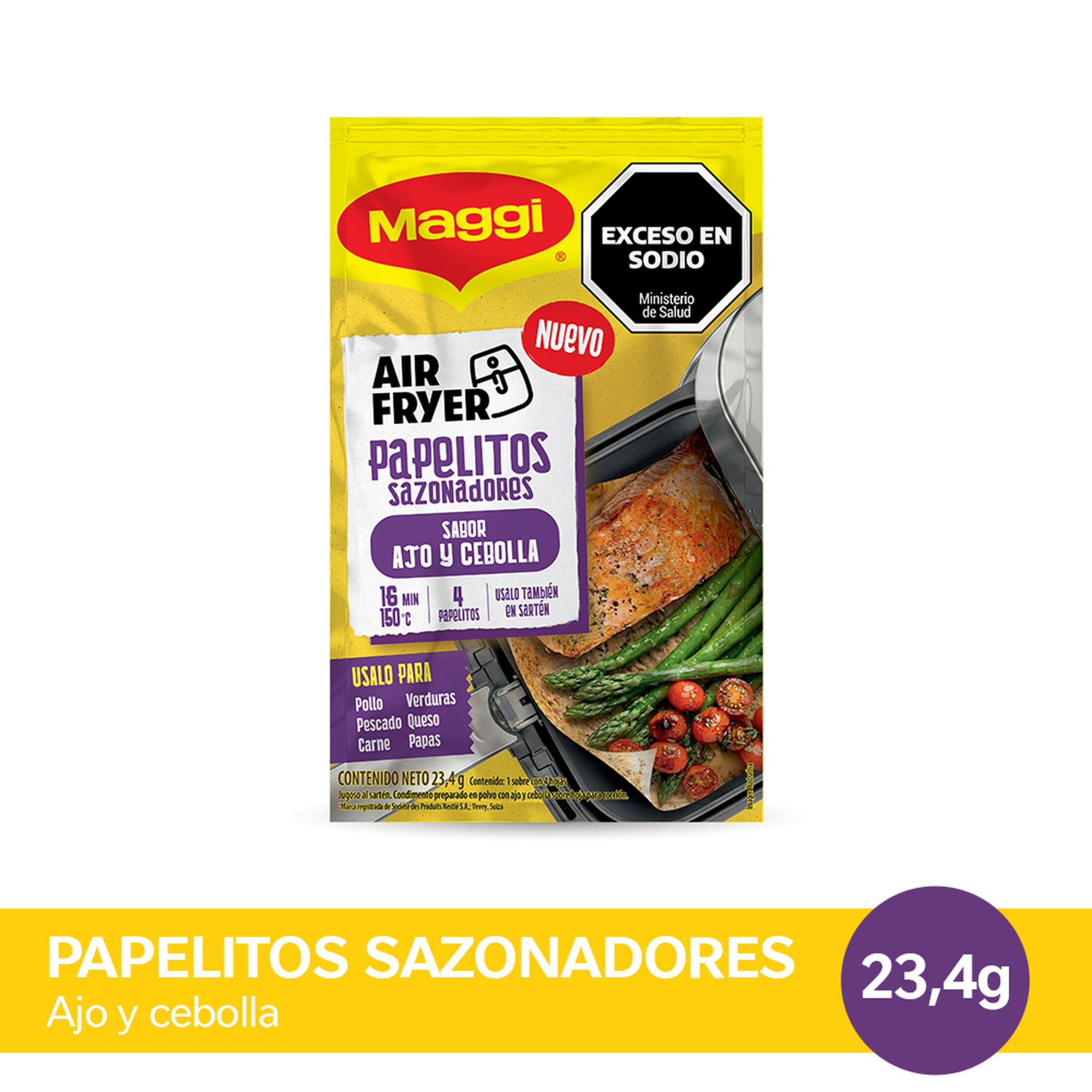 Maggi Papelitos Sazonadores Ajo y Cebolla 23.4 grs