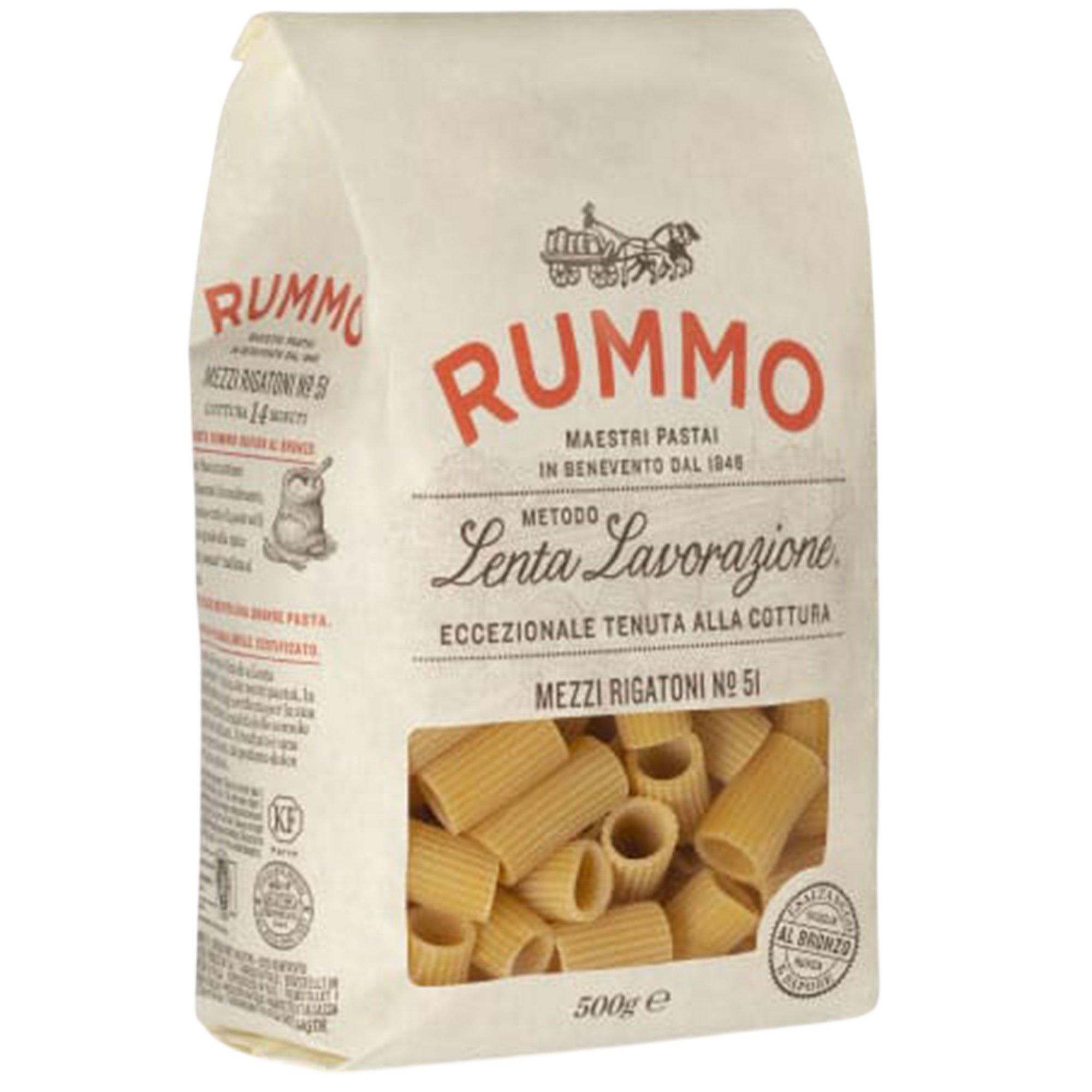 Pasta seca Rummo Mezzi Rigatoni N°51 500 grs