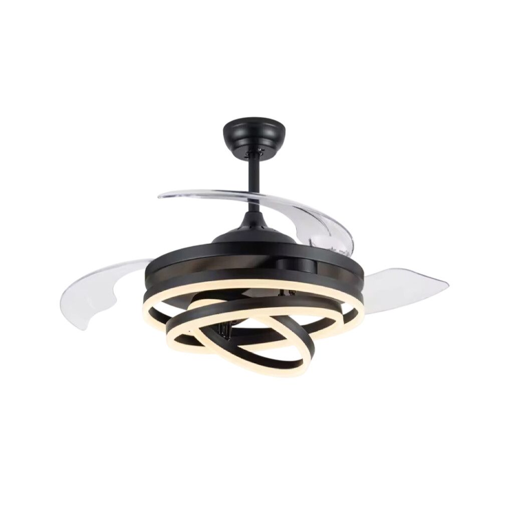 Ventilador de Techo Retractil RANSER DRK CF-304 35W Luz LED Minimalista Negro