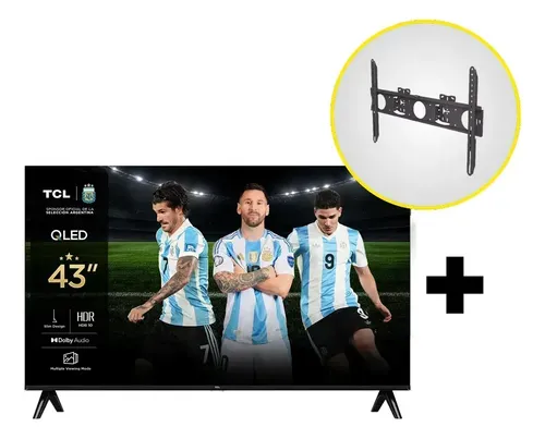 Combo Tv Tcl 43  S5k Qled Google Tv + Soporte Nakan