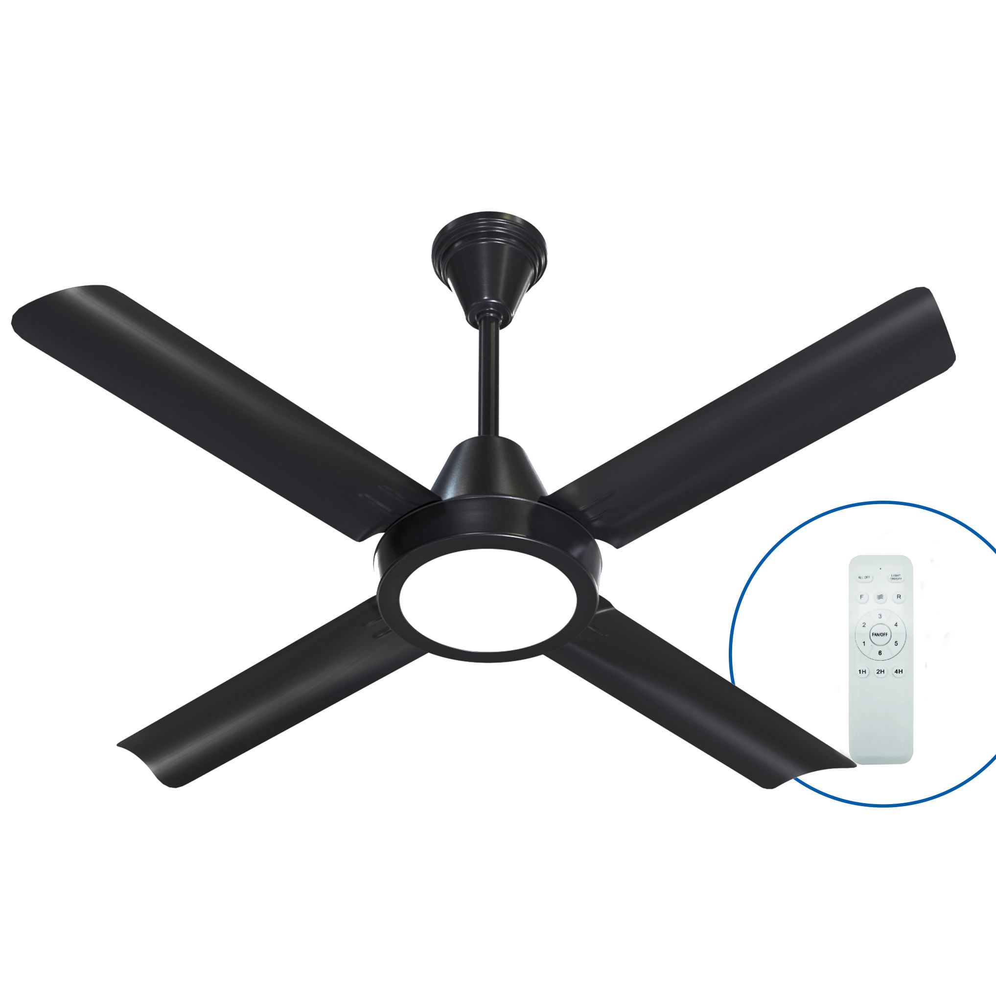 Ventilador de techo VTDC NEGRO MICRO LED