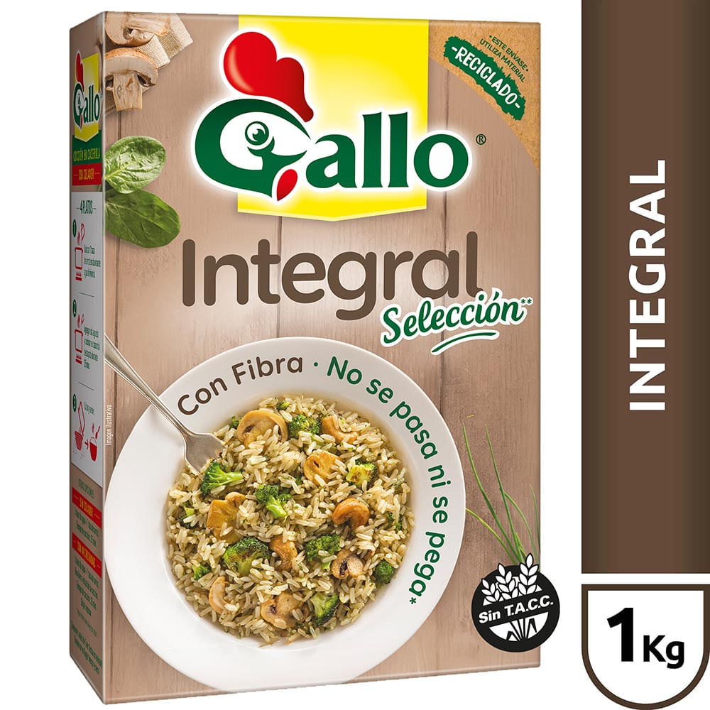 arroz integral gallo en caja 1 kg