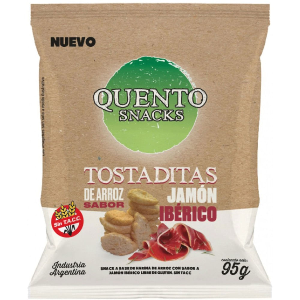 Tostaditas de arroz Quento jamón iberico 95 g.