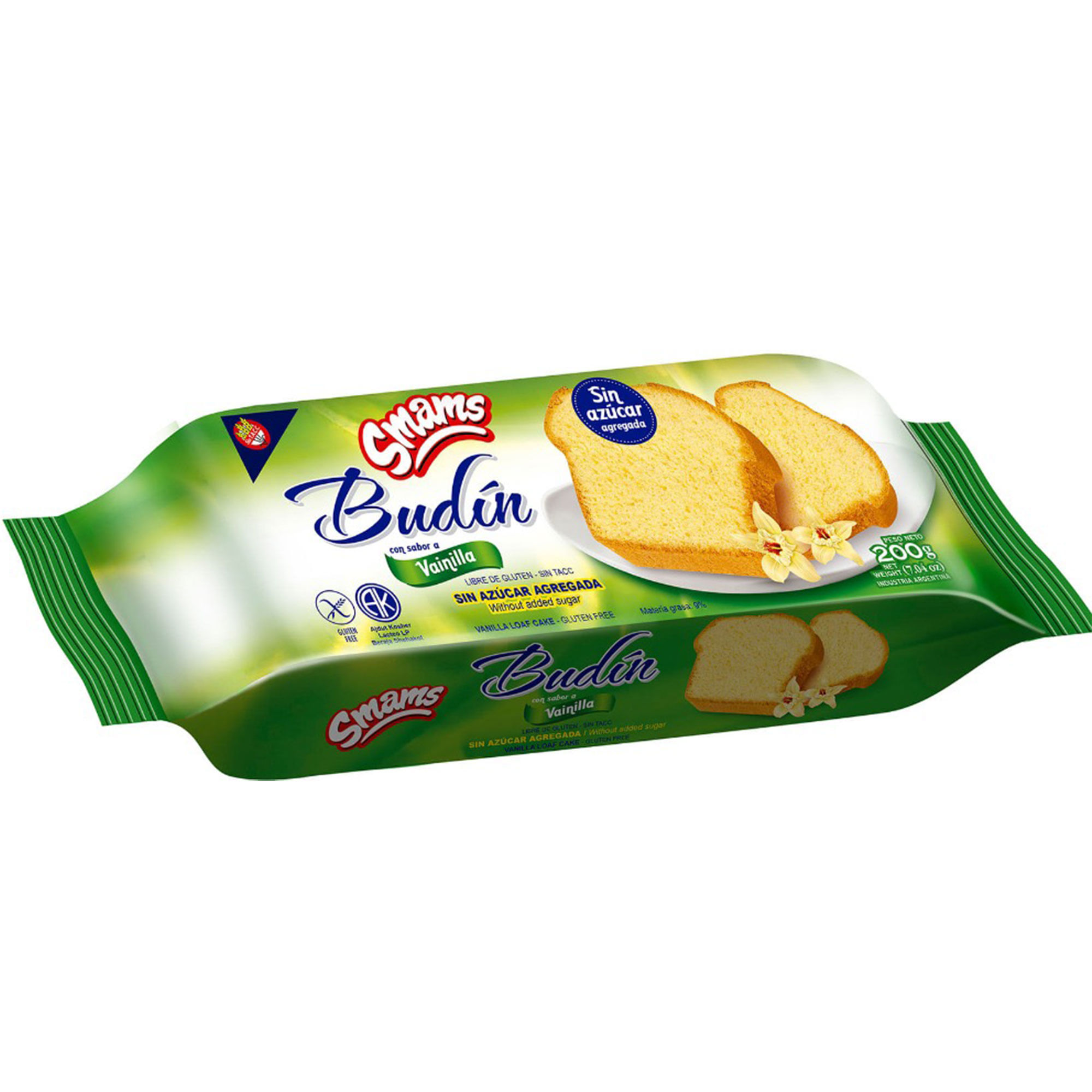 Budín Smams vainilla sin azúcar 200 g. Sin TACC