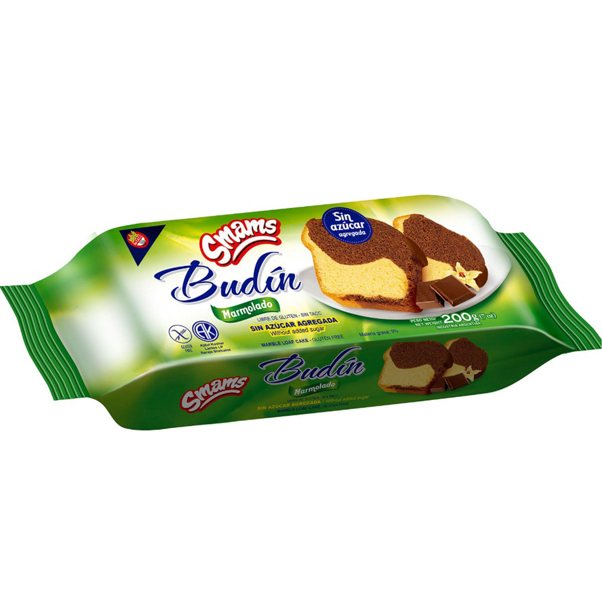 Budín Smams marmolado sin azúcar 200 g. Sin TACC