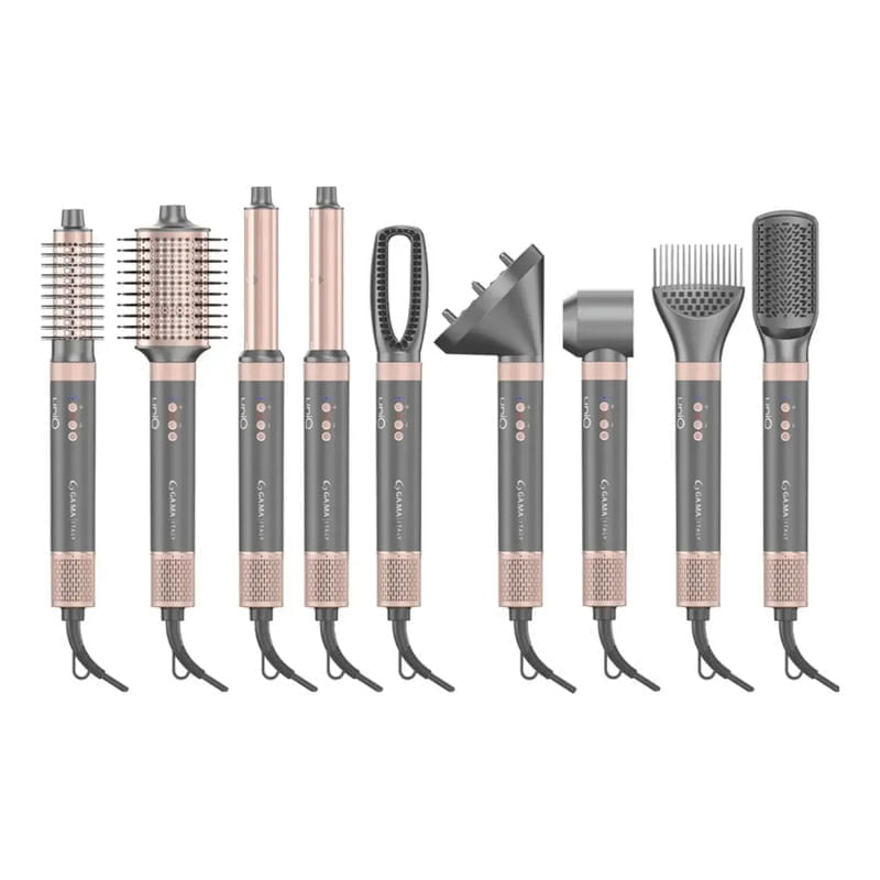 Cepillo Secador Multistyler Ga.ma Italy Uniq Flow 9 En 1 Gris