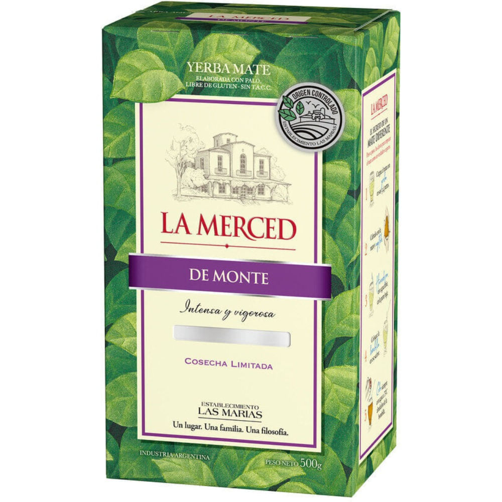 yerba mate de monte origen controlado la merced 500 g