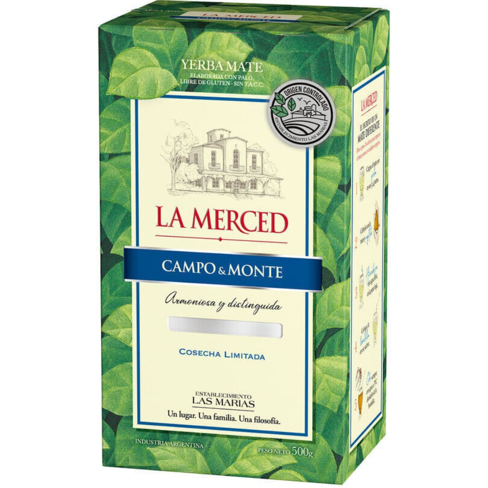 yerba mate campo y monte la merced 500 g
