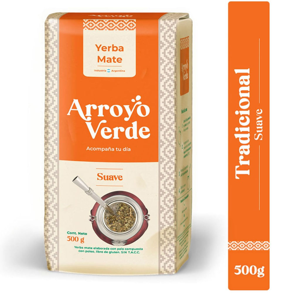 yerba mate arroyo verde suave tradicional 500 g