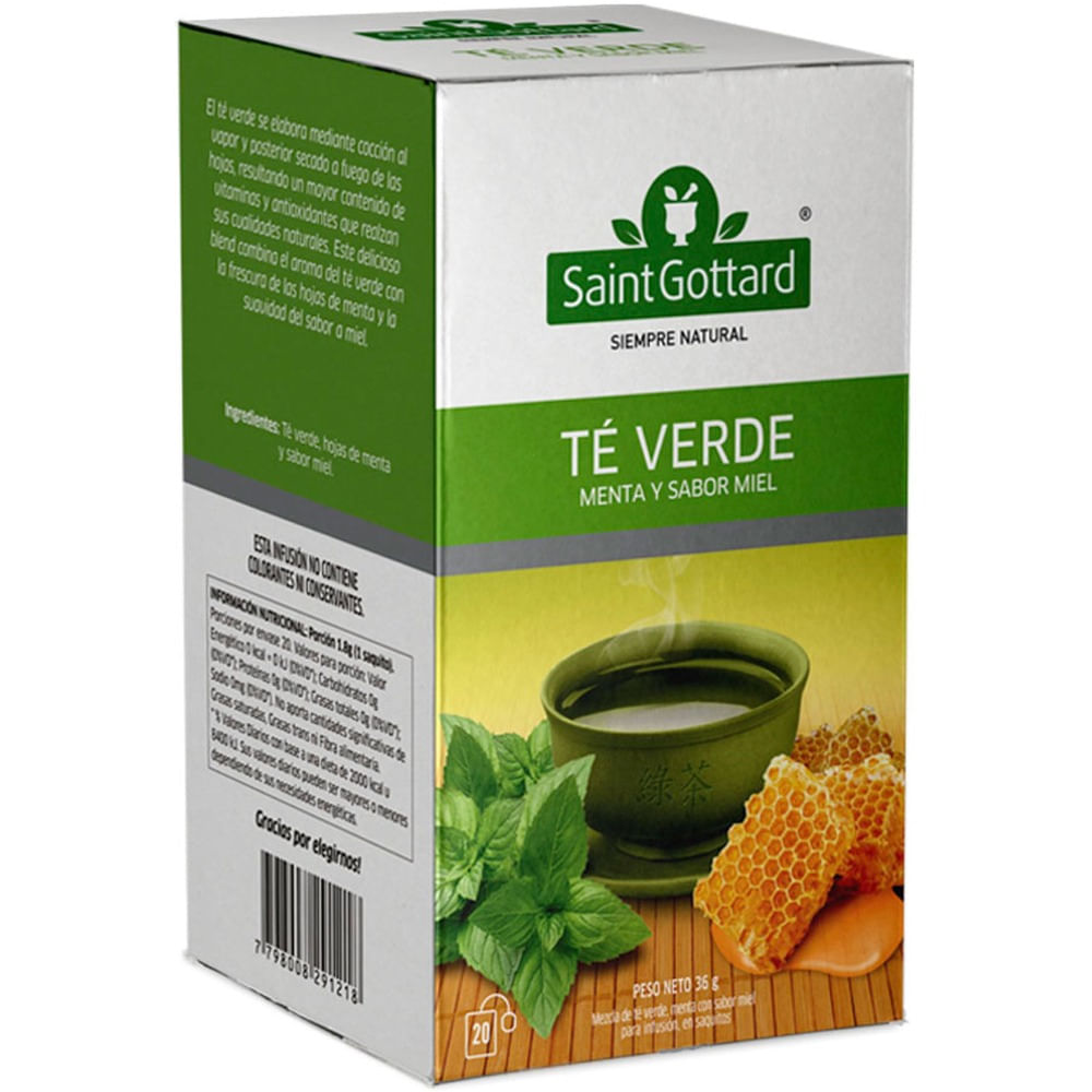 Té en saquitos Saint Gottard té verde 20 u