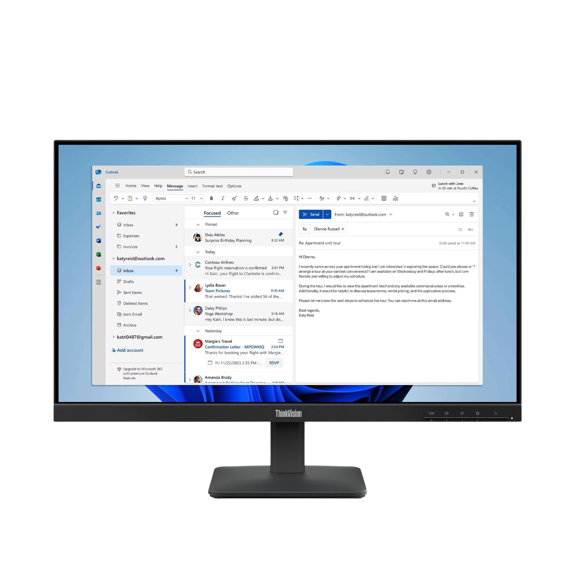Monitor Lenovo S24-4e 23.8" Full HD IPS 100hz HDMI VGA PC 64B5KAR1AR