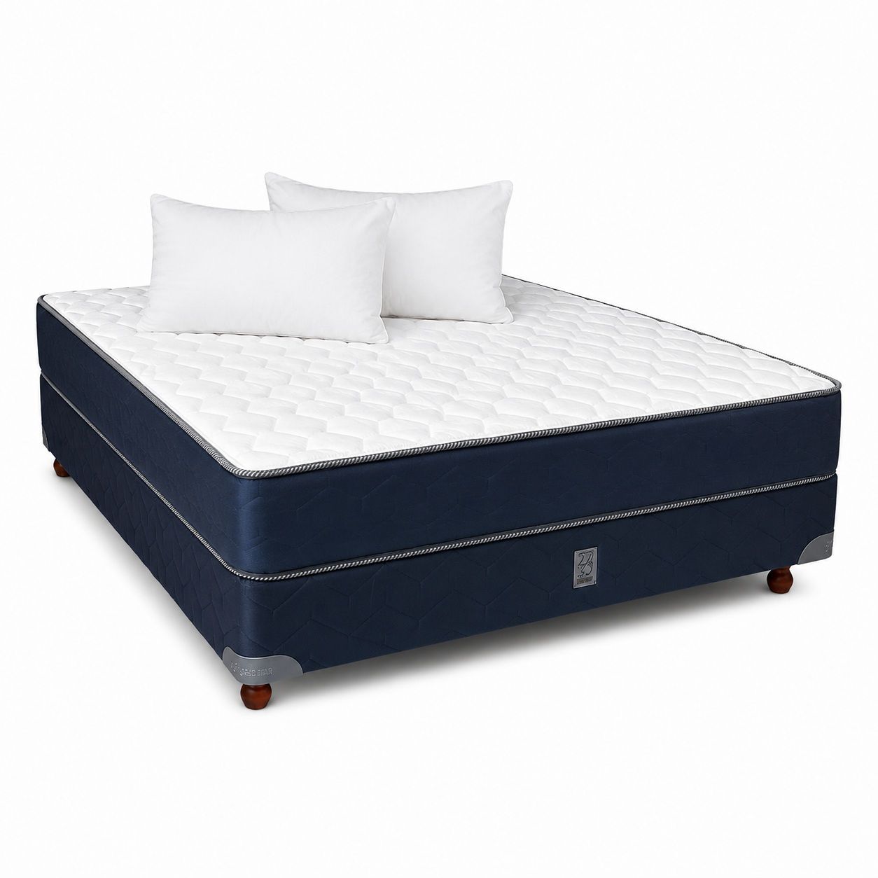 Sommier y Colchón 2230 SYRMA 140x190 Espuma Alta Densidad con 2 almohadas de regalo