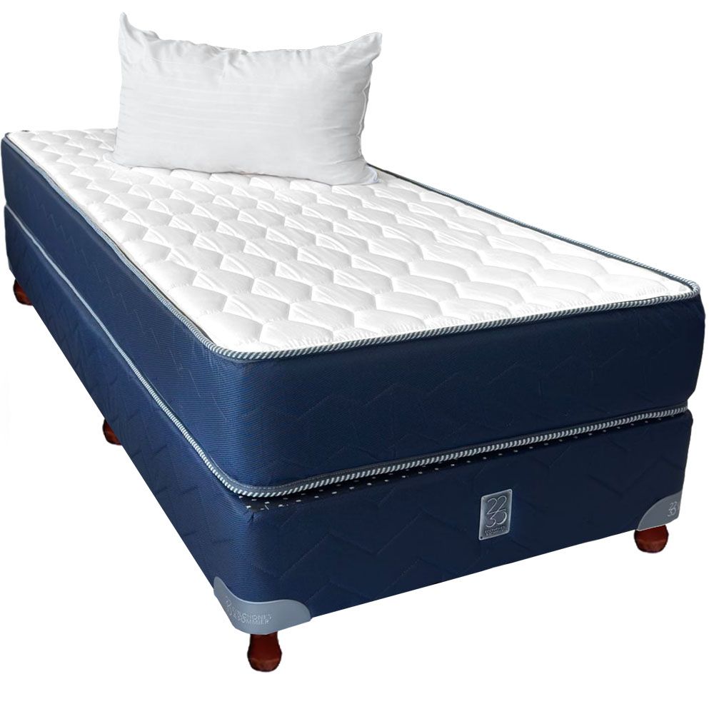 Sommier y Colchón 2230 SYRMA 100x190 Espuma Alta Densidad + Almohada de Regalo