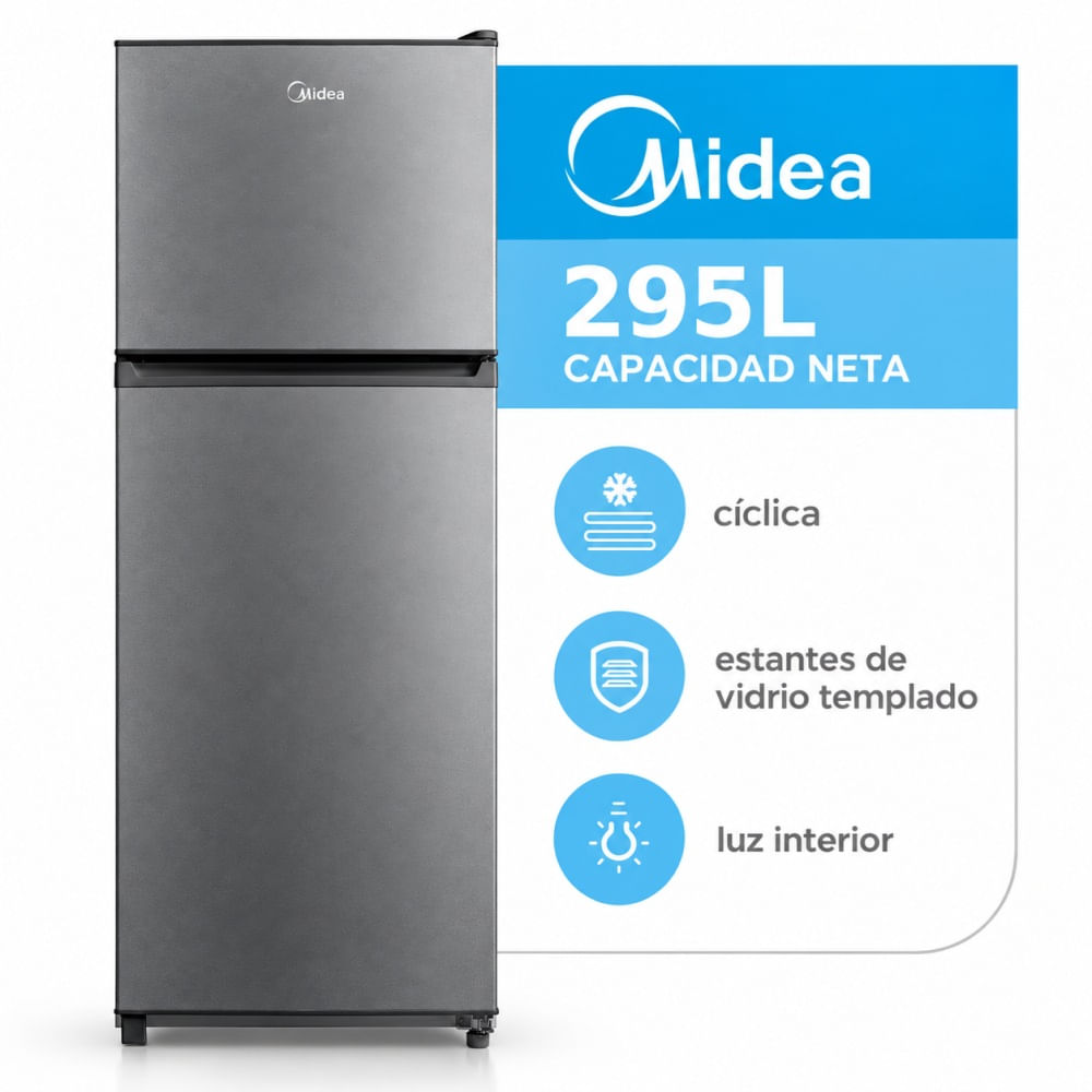 Heladera CíClica Midea Top Mount 295l Silver Freezer Superior
