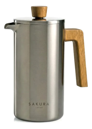 Cafetera De Embolo Sakura 1 L Oakstone Collection Plateado