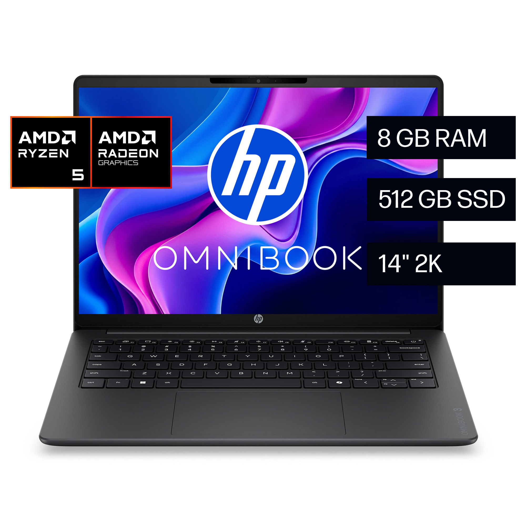 Notebook Hp Omnibook 3 Ryzen 5 40 8gb Ram 512gb Windows 11 Gris Oscuro