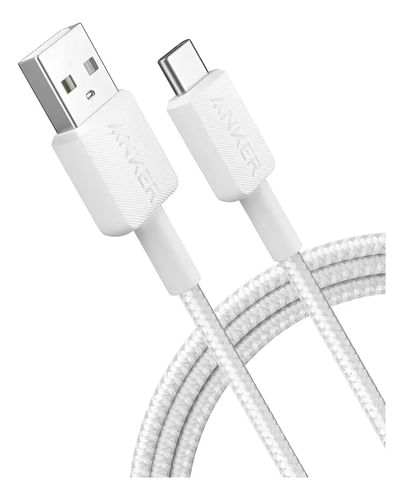 Cable Anker 322 Usb-A A Usb-C 6ft 1.8m White Trenzado Blanco