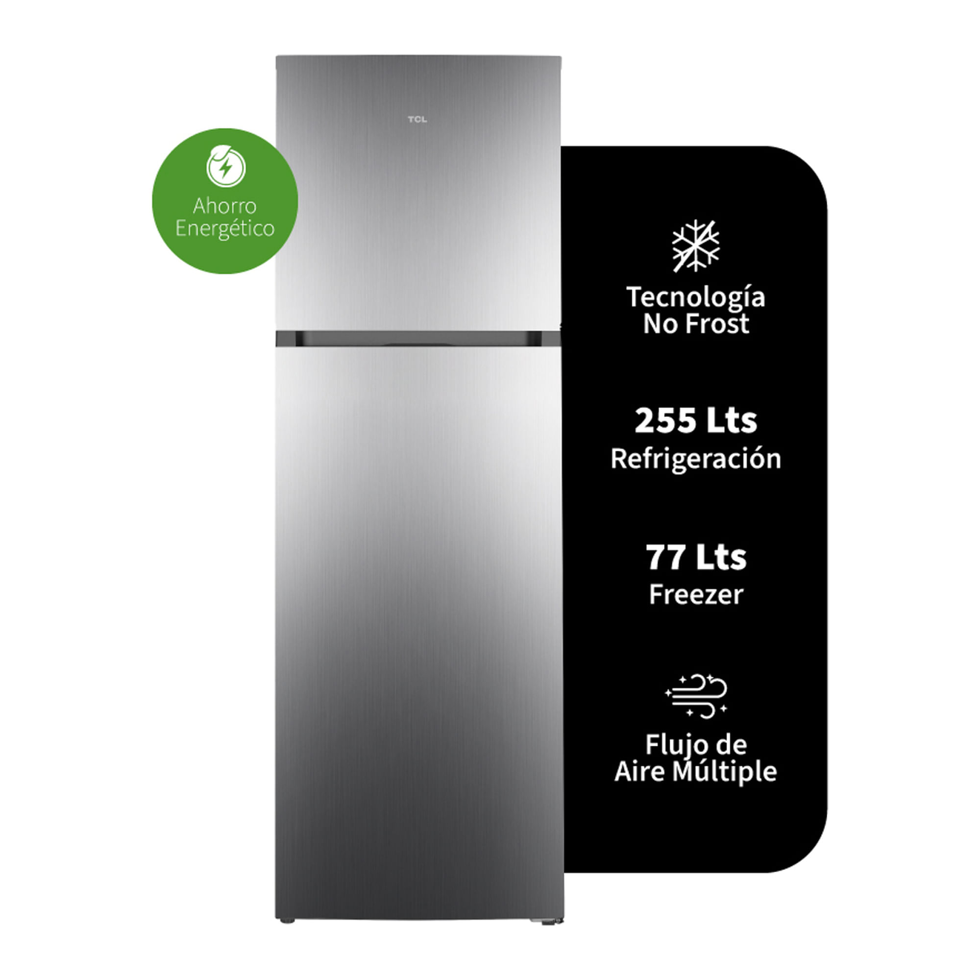Heladera Tcl P333tmn Inverter No Frost 332l Gris