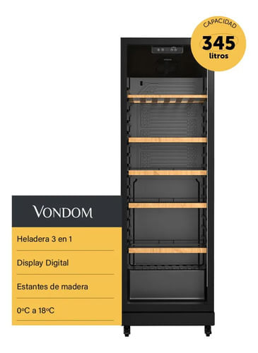 Heladera 3 En 1 Exhibidora Vondom Vex345 345l Cava Cervecera
